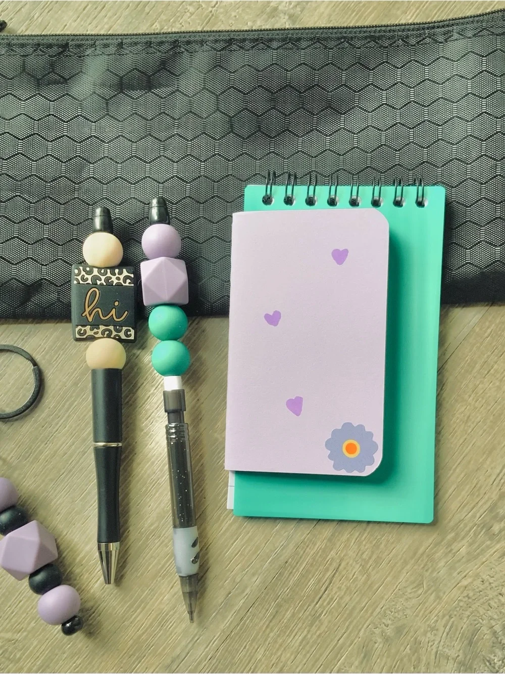 NEW📚 Handcrafted Beaded Pen & Pencil Stationery Set